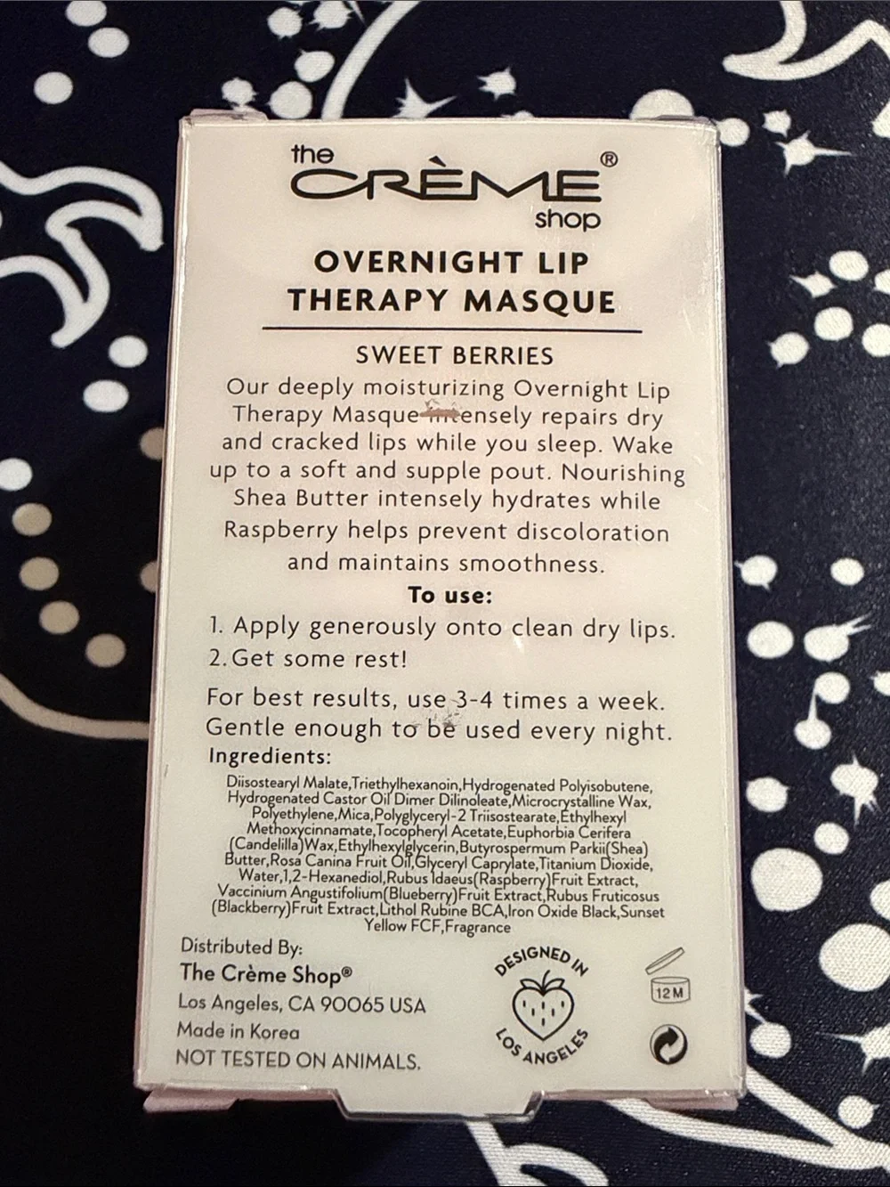 The Crème Shop Overnight Lip Therapy Masque — Sweet Berries (Pink)